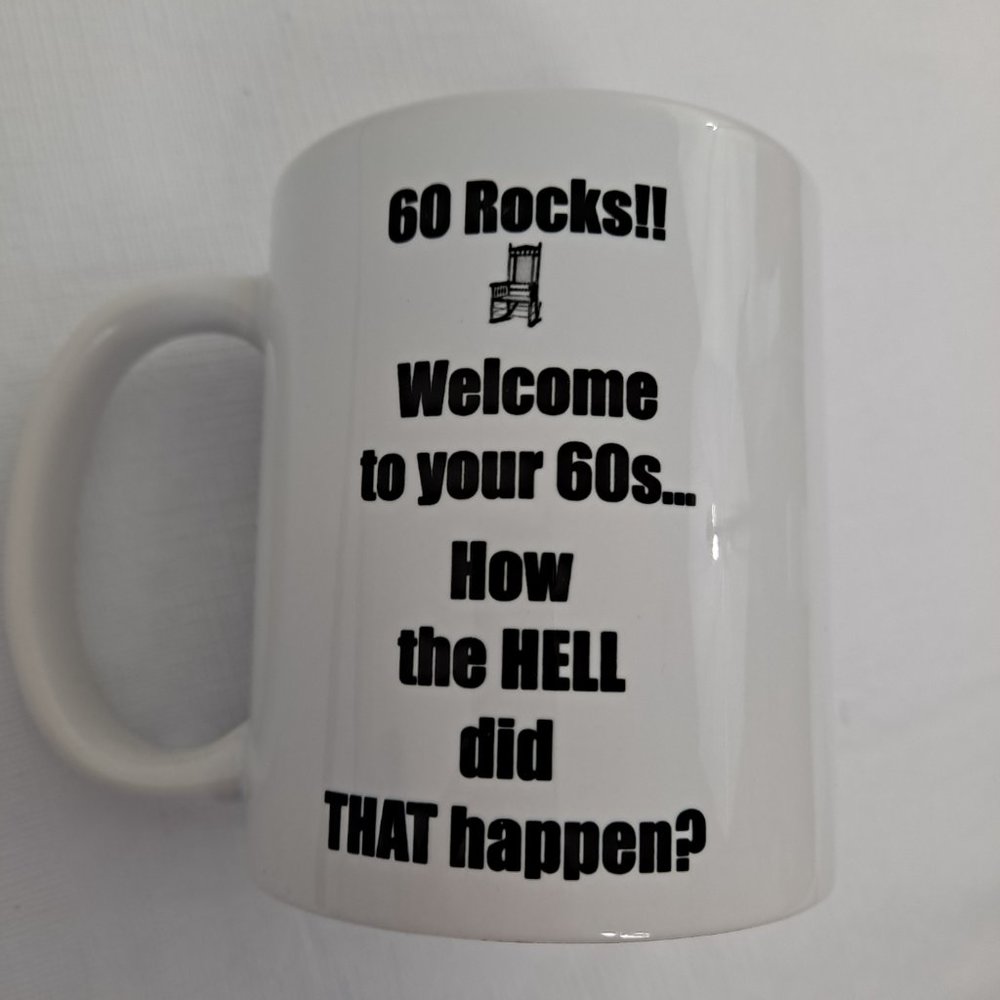 Birthday 60th Coffee Mug Cup Rocking Chair Funny Novelty